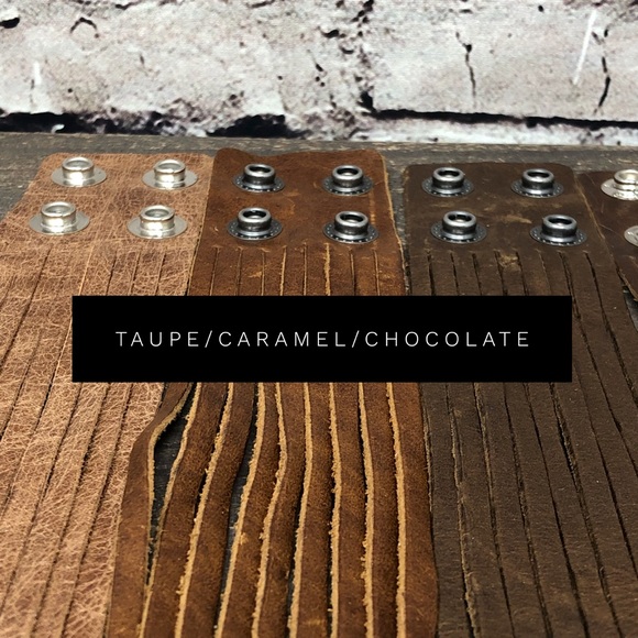 Luxe Boho Full-grain leather slashed snap bracelet - Picture 3 of 8